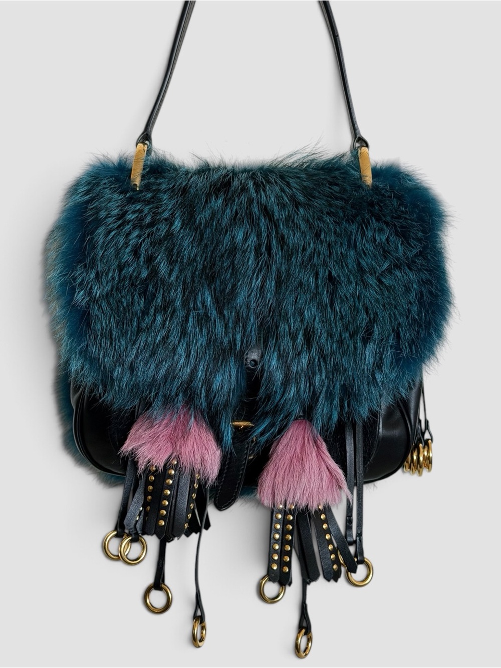 Prada Runway City Corsaire Volpetta Calfskin-Trimmed Bag